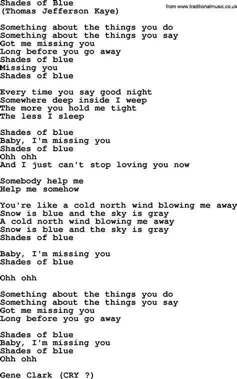 shades of blue lyrics